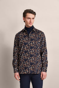 Bugatti - Printed Cord Shirt, Navy