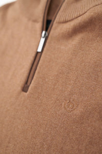 Bugatti - Cotton Cashmere Half Zip, Beige