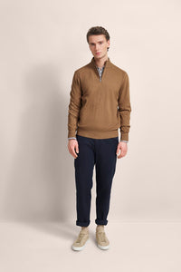 Bugatti - Cotton Cashmere Half Zip, Beige