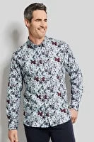 Bugatti - Floral Rose and Blue Printed Shirt