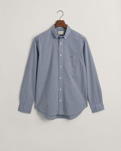 GANT -Regular Poplin Micro Check Shirt, College Blue