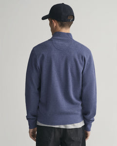 GANT - Sacker Rib Half-Zip Sweatshirt, Blue Melange(XL & XXL Only)