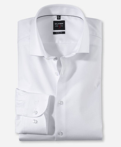 OLYMP Level Five, Body Fit, White twill - Tector Menswear